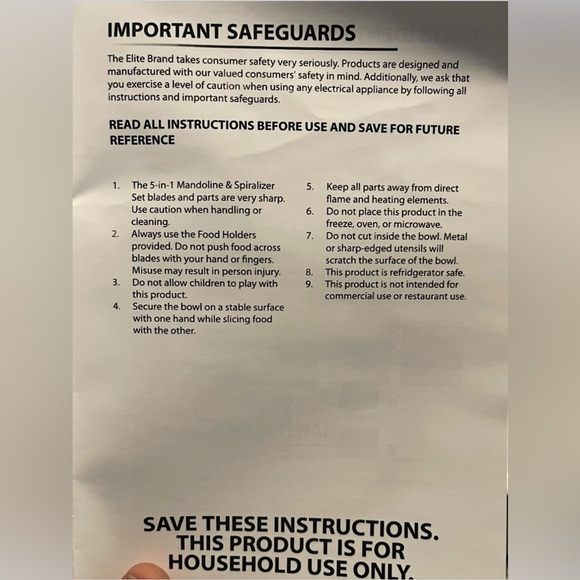 THE ELITE 5-IN-1 MANDOLINE & SPIRLALIZER 11-PIECE SET SEALED (NEW WITH TAGS) - Picture 5 of 5